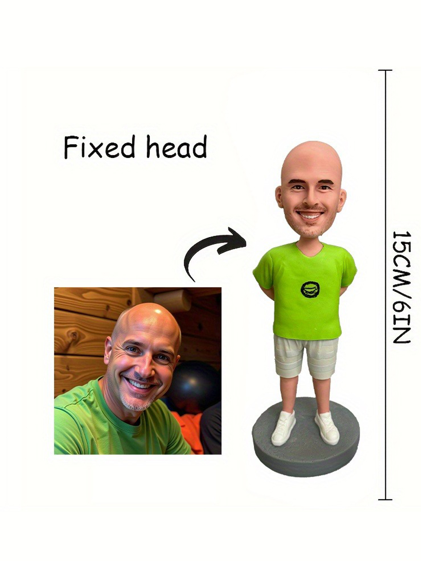 Handcrafted Custom 3D Clay Bobblehead Dolls - Stylized Cartoon Characters Based on Photos